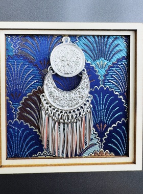 贵州苗族AG中款正方形蓝色文创冰箱贴千户苗寨旅游纪念品伴手礼