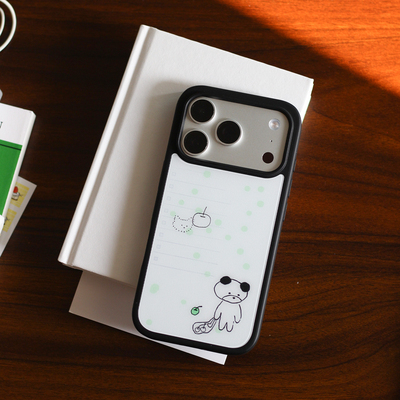 omatl原创丧丧小熊 pc磨砂黑边磁吸手机壳 适用于苹果iphone17promax