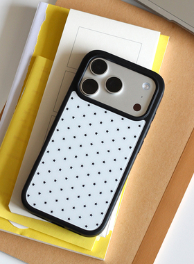 omatl原创星星波点系列 pc磨砂黑边磁吸手机壳 适用于苹果iphone17promax