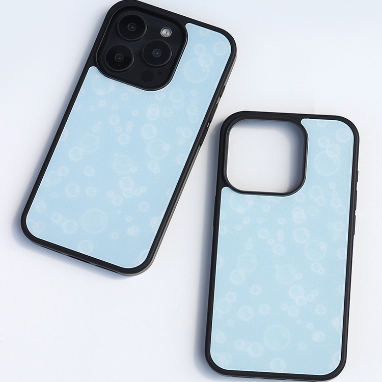 omatl原创蓝底泡泡 黑边pc磨砂磁吸手机壳 适用于苹果iphone