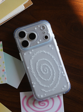 omatl原创星星螺旋 imd磨砂半透明手机壳 适用于苹果iphone
