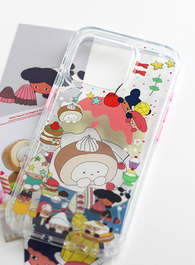 omatl原创草莓冰沙甜品系列 imd光面透明 手机壳适用于苹果iphone