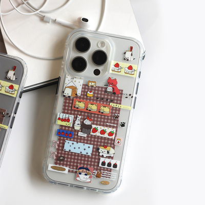 omatl原创古早拼贴猫咪咖啡屋 imd手机壳 适用于苹果iphone