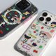 omatl原创涂鸦系列半透明磨砂imd磁吸大孔手机壳适用于苹果手机