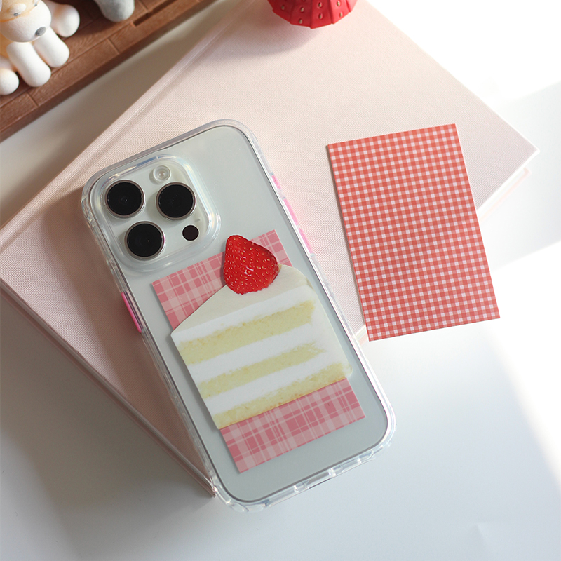 omatl原创草莓蛋糕 imd光面透明 手机壳适用于苹果iphone