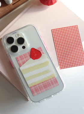 omatl原创草莓蛋糕 imd光面透明 手机壳适用于苹果iphone