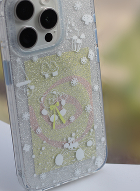 omatl原创雪花简约线条图案 imd闪粉光面 手机壳适用于苹果iphone