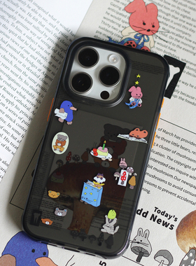 omatl原创小镇日报系列 imd半透黑手机壳 适用于iphone