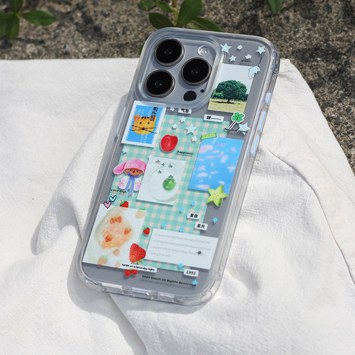 omatl原创拼贴风 imd半透明磨砂 手机壳适用于苹果iphone