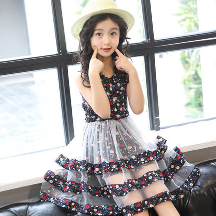 女童装连衣裙2025新款儿童碎花公主裙夏天小学生衣服夏季女孩裙子