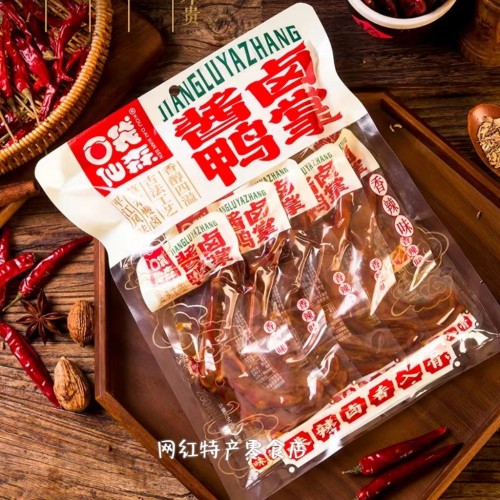 湖南平江特产酱卤鸭掌鸭翅鸡脚筋