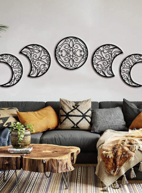 3D镂空月亮周期生命树壁挂背景