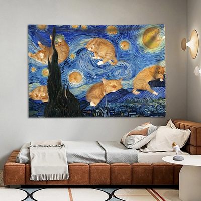 梵高的猫系挂布油画艺术挂毯