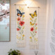 流苏蝴蝶长条挂画花卉挂毯装 饰挂布背景布 饰画卧室玄关过道墙壁装
