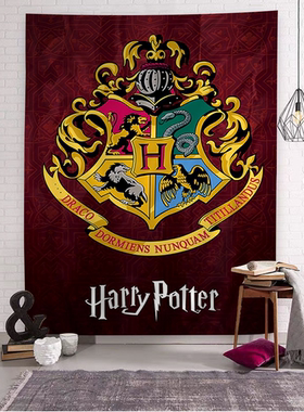 哈利波特背景布魔法学院挂毯麻瓜蛇院狮院斯莱特林墙面装饰挂布