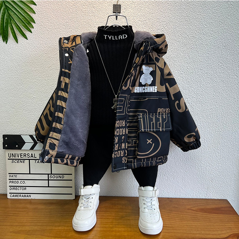 男童加绒外套冬装2025新款儿童派克服秋冬季加厚宝宝棉服男孩棉衣,童装/婴儿装/亲子装,普通外套,淘宝优惠券,粉丝福利购,淘宝优惠卷