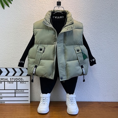 男童羽绒棉马甲冬季外穿加厚保暖2025新款洋气男宝宝马夹儿童棉服