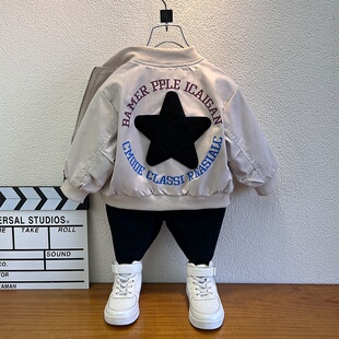 儿童棒球服春装男童外套2026新款宝宝早春开衫夹克春季男孩上衣