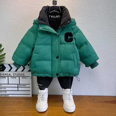 儿童羽绒服男款童装男童冬装加厚白鸭绒男孩洋气免洗宝宝冬季外套