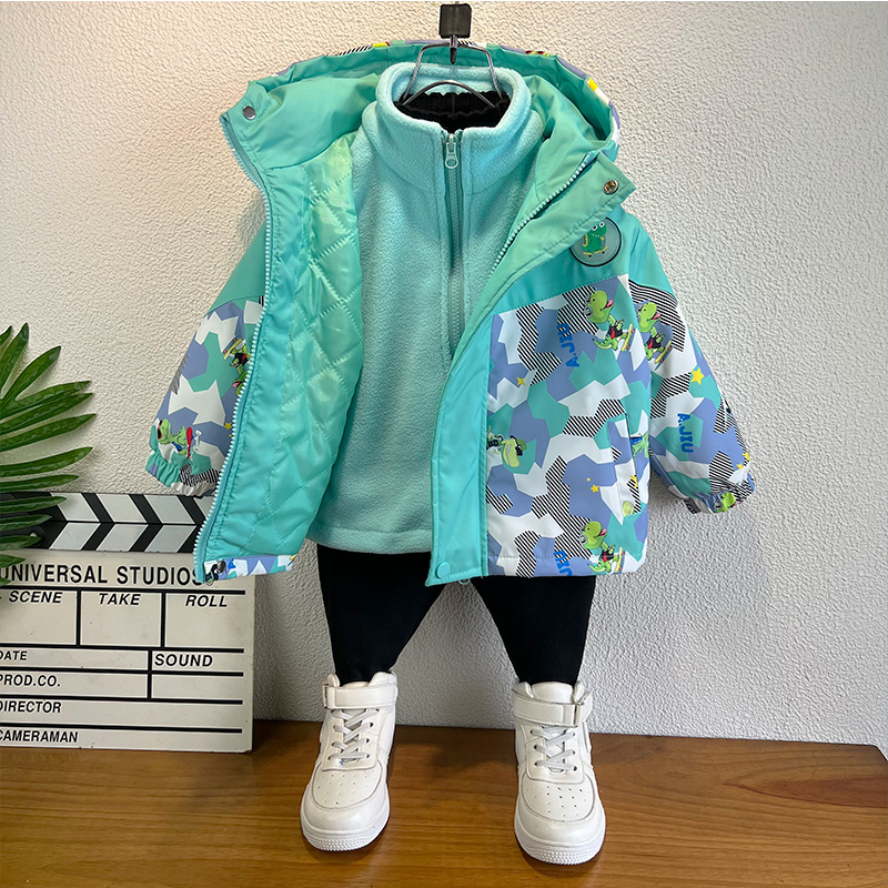 含内胆亮灯冲锋衣三合一男童