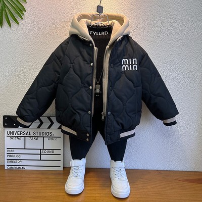 男童棉服秋冬款夹棉加厚2025新款冬季棒球服中大儿童男孩冬装外套
