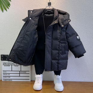 童装男童冬装中长款羽绒服儿童高充绒量御寒棉服洋气宝宝好看衣服
