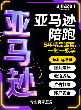 2025亚马逊陪跑广告打法listing埋词图片设计物流避坑一对一服务