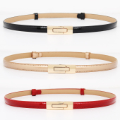 饰小皮带配裙毛衣学生通用潮 装 真皮细腰带女百搭红色简约韩版 时尚