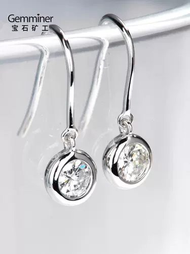 宝石矿工 Платиновые серьги, лента, универсальное ювелирное украшение, белое золото 18 карат