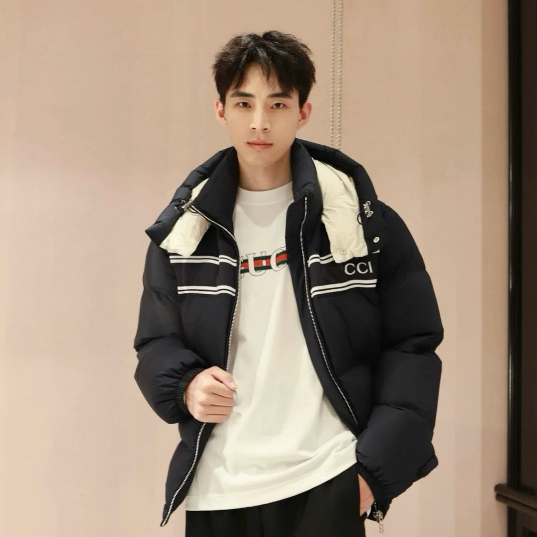 毒家现货古家25 G家秋冬新款连帽长袖拉链羽绒服