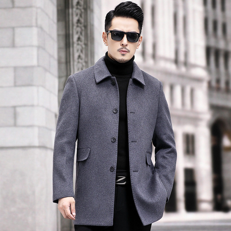 2024新款羽绒内胆双面羊绒大衣男中长款冬季加厚羊毛呢子外套风衣