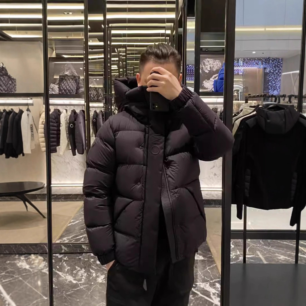 高版本蒙家黑武士浮雕字母情侣连帽立领Meir羽绒服冬季男女同款