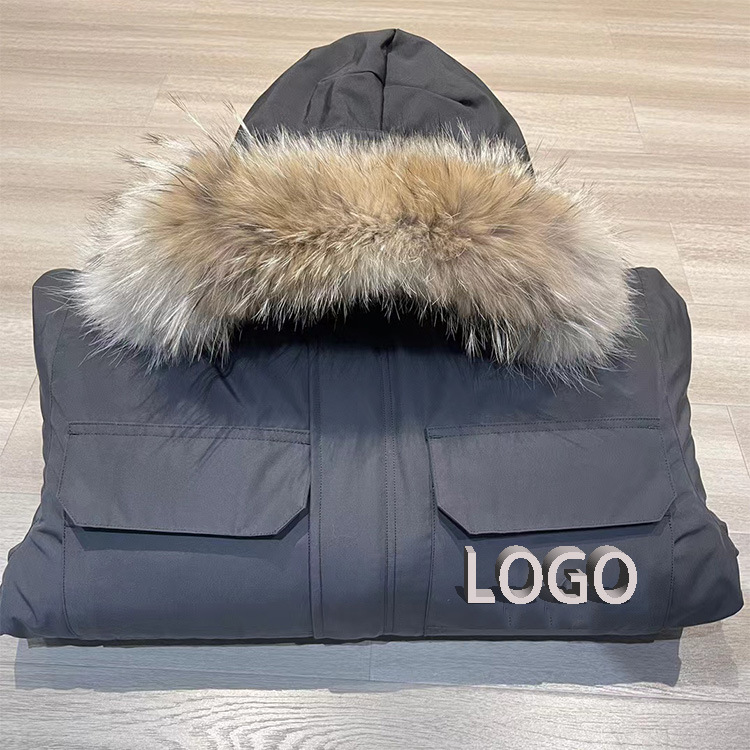 08款大鹅新升级羽绒服工装多口袋男女同款情侣大毛领保暖加厚外套