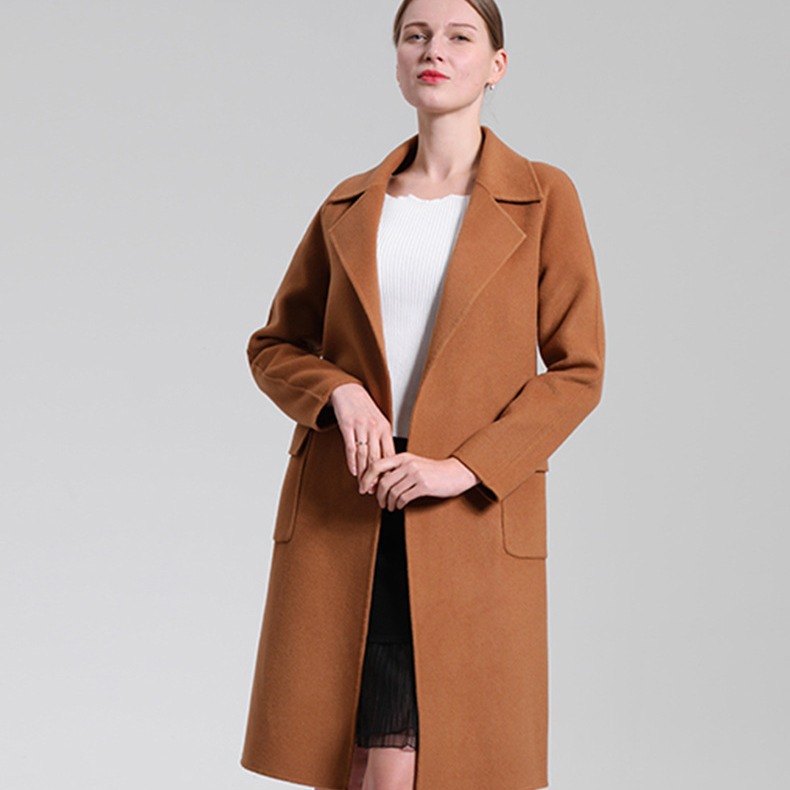 上海双面羊绒大衣女神欧美风时尚毛呢风衣保暖休闲外套定制