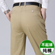 男裤 男士 子中年爸爸纯棉西裤 中老年高腰直筒薄款 休闲裤 夏天宽松裤