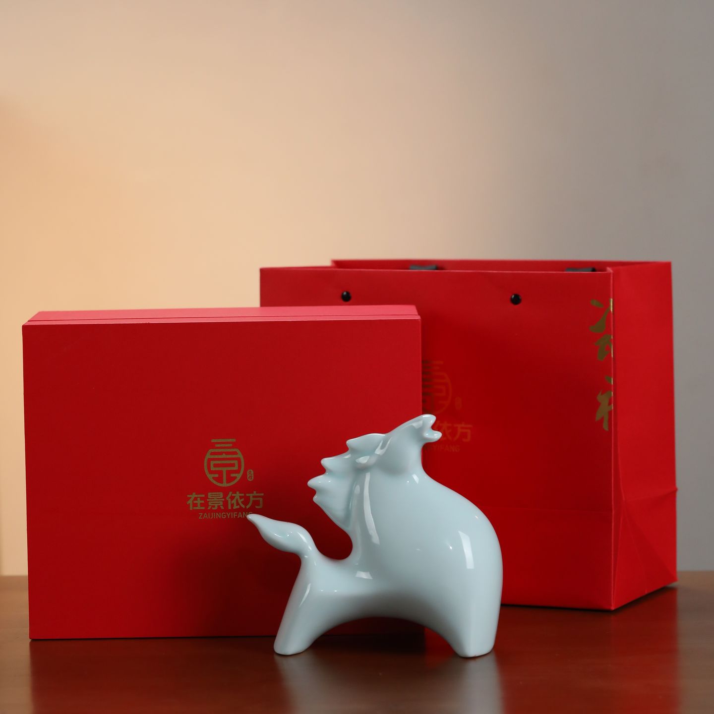 景德镇陶瓷生肖马摆件新中式招财