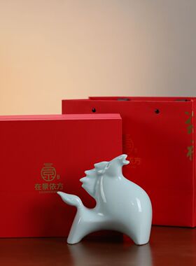 景德镇陶瓷生肖马摆件新中式招财