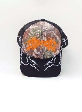 Deathcore Deer Camo Trucker Hat美暗黑重金属纹身闪电刺绣网帽