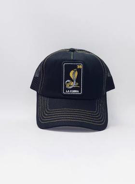 Carta Hats 潮牌复古拼色徽章印花刺绣卡车司机帽软顶货车帽弯檐