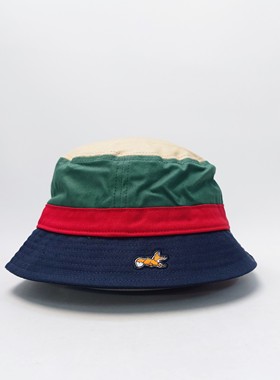 akoo clothing 美国俄亥俄州潮牌渔夫帽大头围拼色小狐狸盆帽男女