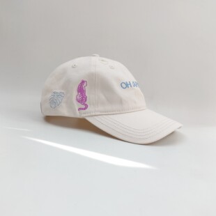 Oh April Beige Cap aus Baumwolle德国潮牌小老虎刺绣纯棉老爹帽