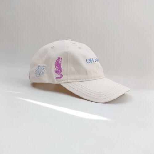Oh April Beige Cap aus Baumwolle德国潮牌小老虎刺绣纯棉老爹帽