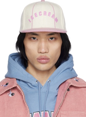 BBC ICECREAM CapPink Pinstripe Wool Snapback羊毛款条纹平檐帽