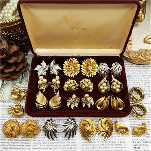 Mars Vintage耳夹耳环MONET莫奈TRIFARI翠法丽西洋中古宫廷无耳洞