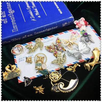 monet复古动物孤品胸花