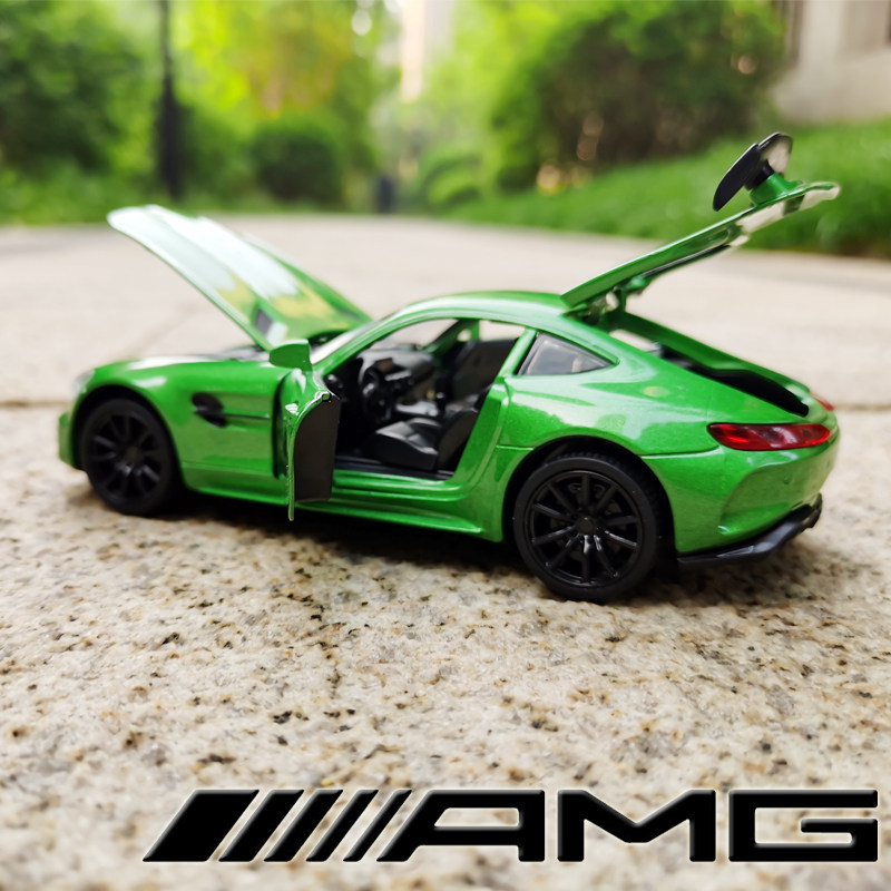 메르세데스-벤츠 AMG 스포츠카 GTR 합금 자동차 모델 소년 선물 어린이 풀백 장난감 자동차 시뮬레이션 소리와 빛 모델