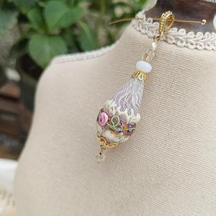 意大利穆拉诺婚礼蛋糕琉璃吊坠 手工中古vintage