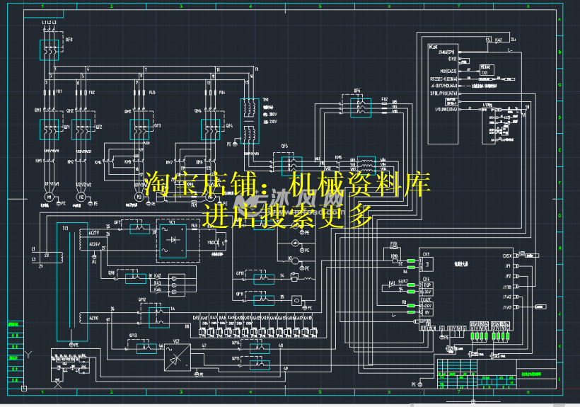 数控机床电气控制线图cad图纸plc设计的cad图档参考资料【735】