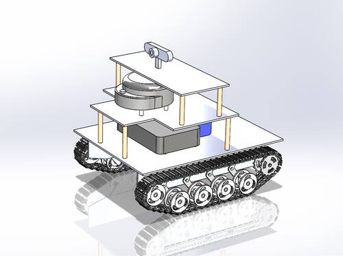 智能拍照履带机小车设计3D图纸sw模型传感器遥控器组件【505】
