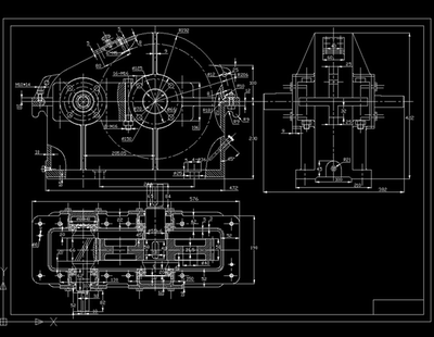 中心距205.05一级斜齿圆柱齿轮减速机装配体图CAD减速箱减速器518